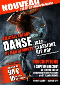 Affiche danse classique, jazz, hip-hop