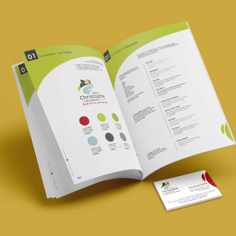 Création d'identité visuelle et charte graphique par notre agence de publicité en Vendée pour la commune de St Christophe du Ligneron