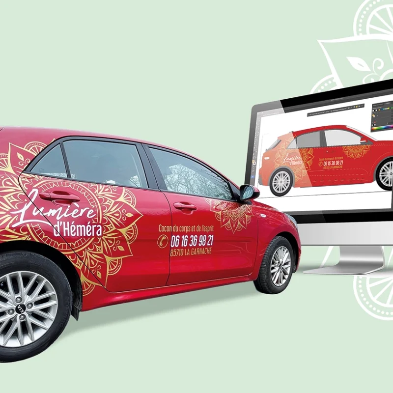 Covering de véhicule réalisé pour Lumière d'Héméra à La Garnache en Vendée