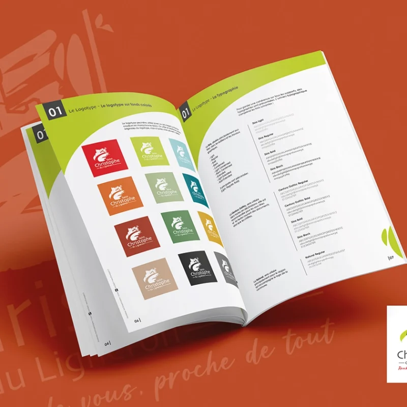 Identité visuelle et charte graphique réalisée pour la commune de St Christophe du Ligneron en Vendée