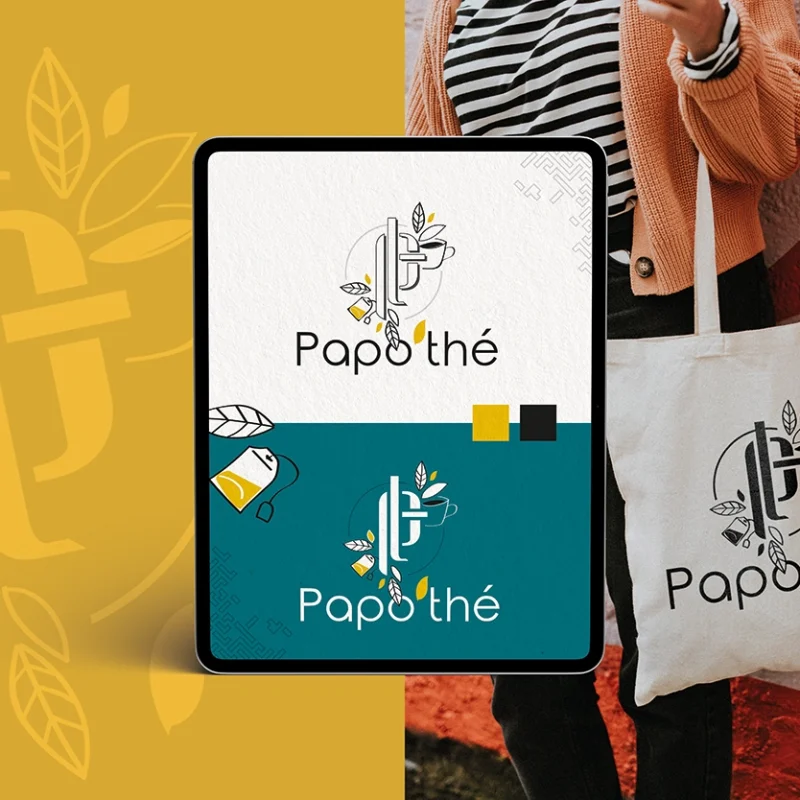 Identité visuelle réalisée pour le salon Papo thé