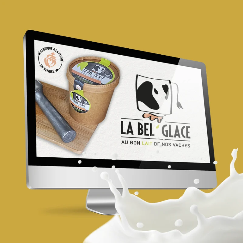 Identité visuelle pour La Bel Glace en Vendée : réalisation par l'agence de publicité Unfluences Graphique en Vendée
